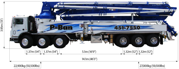 56 Meter 5-Section RZ Boom Pump - Concrete Pump